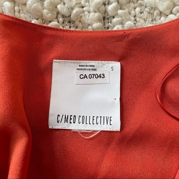 𝅺c/meo Collective Flowy Coral orange floral Long sleeve Blouse Small - Picture 6 of 8